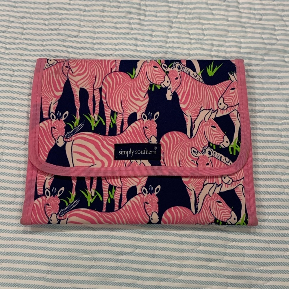 NWOT Simply Southern pink Zebra jewelry travel case